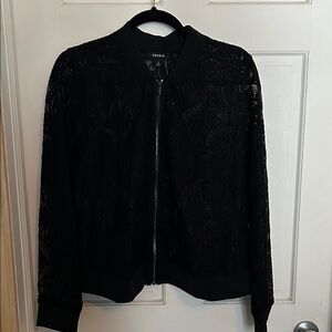 Torrid Black Lace Bomber Jacket SZ 1 NWT